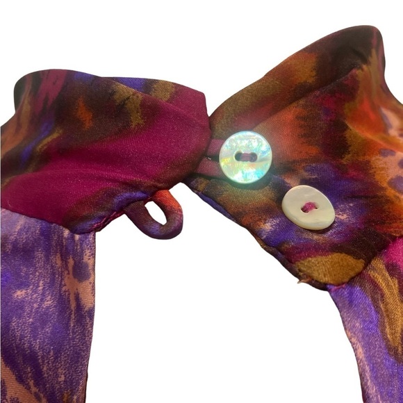 Adiva Red and Purple Abstract Halter Blouse - Picture 4 of 10